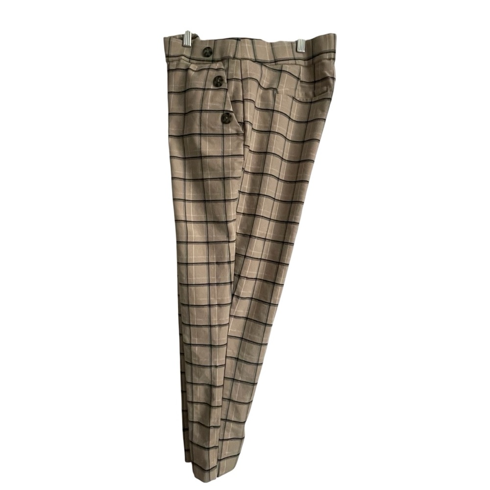 Jules & Leopold Women’s Plaid Brown Pants - XL